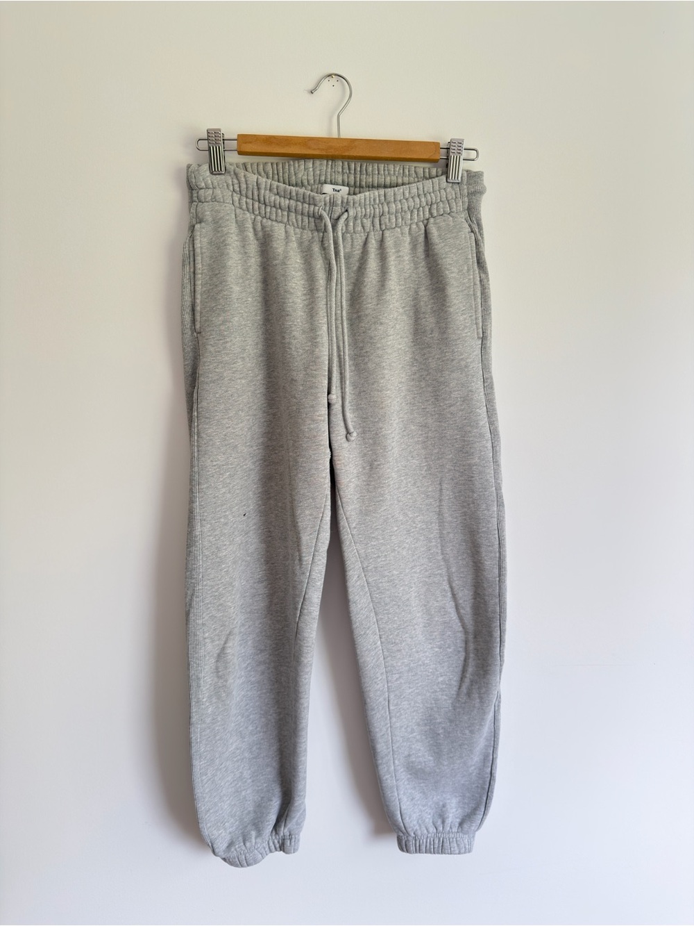 TNA Aritzia Light Gray Fleece Jogger Sweatpants